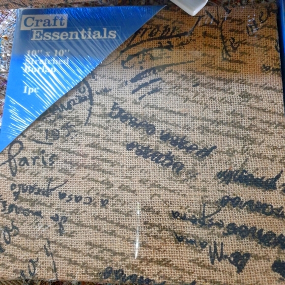 New. French Print 10"x10" Stretch Burlap Frame - Picture 4 of 7